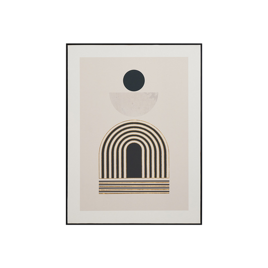 Art Deco Print with Linear Gold Detail