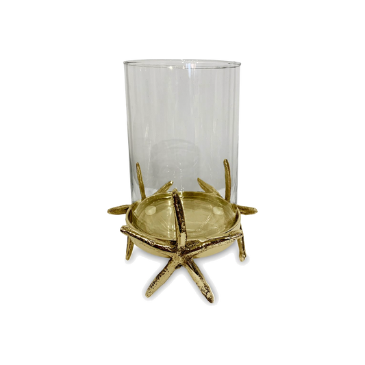 Gold Starfish Hurricane Lantern