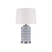 Grey and White Geo Pattern Table Lamp