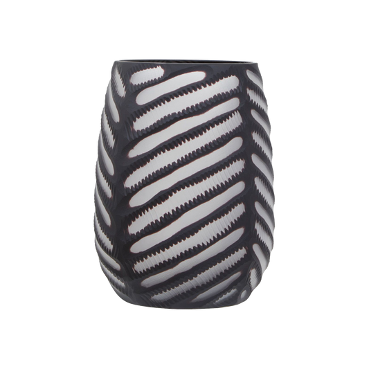 Black Chevron Cut Vase Large