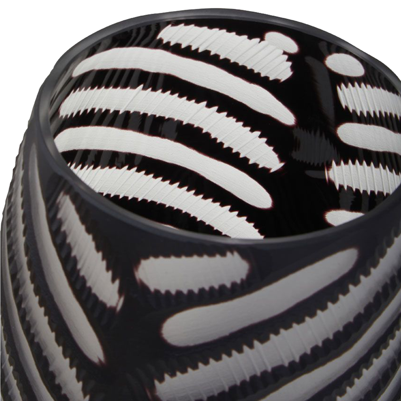 Black Chevron Cut Vase Large