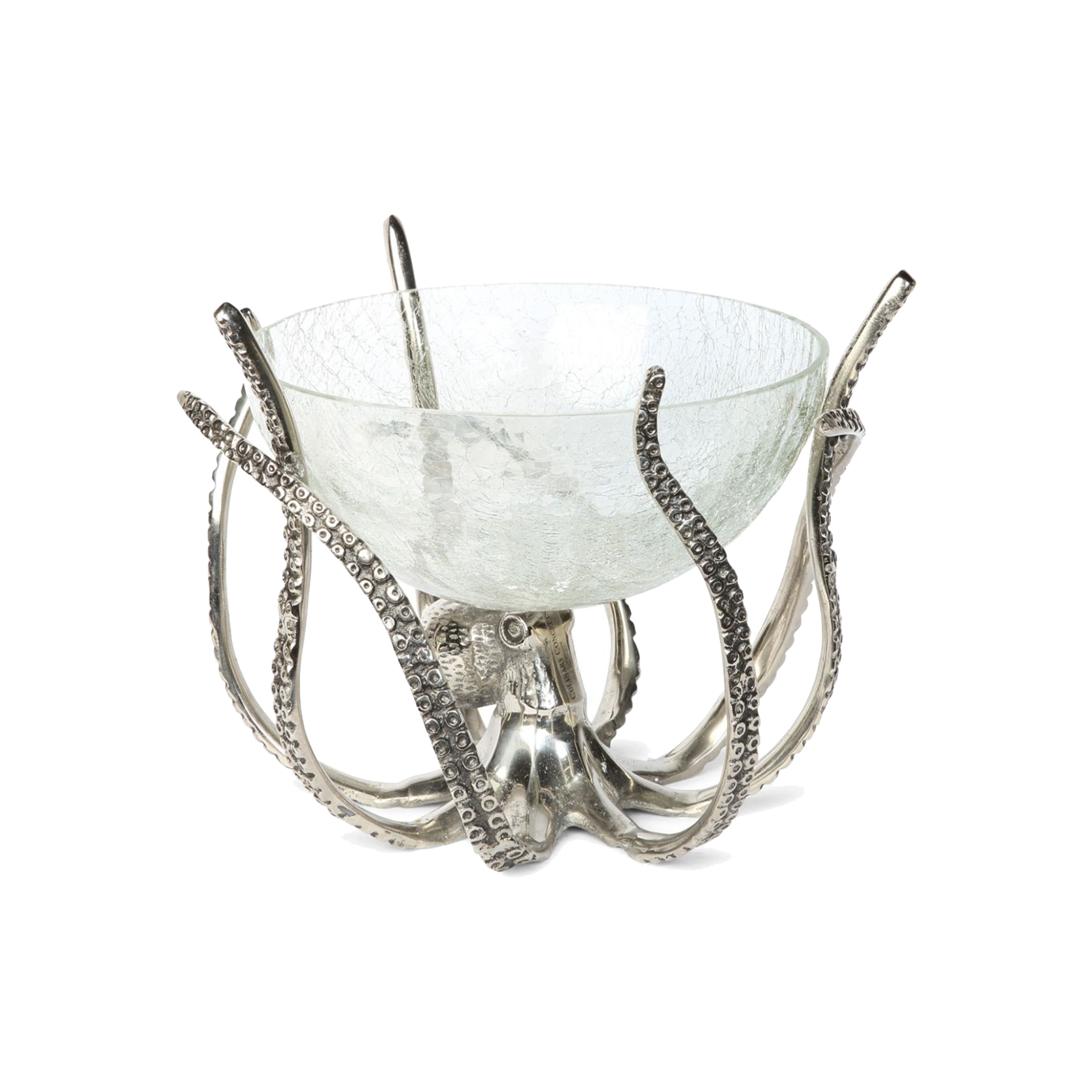 Octopus Stand & Crackle Glass Bowl