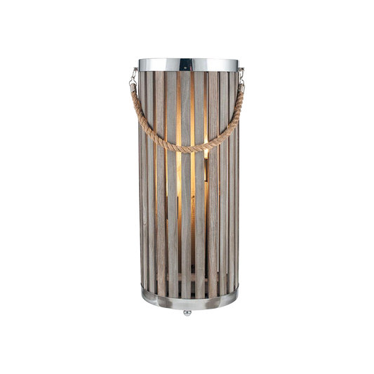 Grey Wash Wood Lantern Lamp