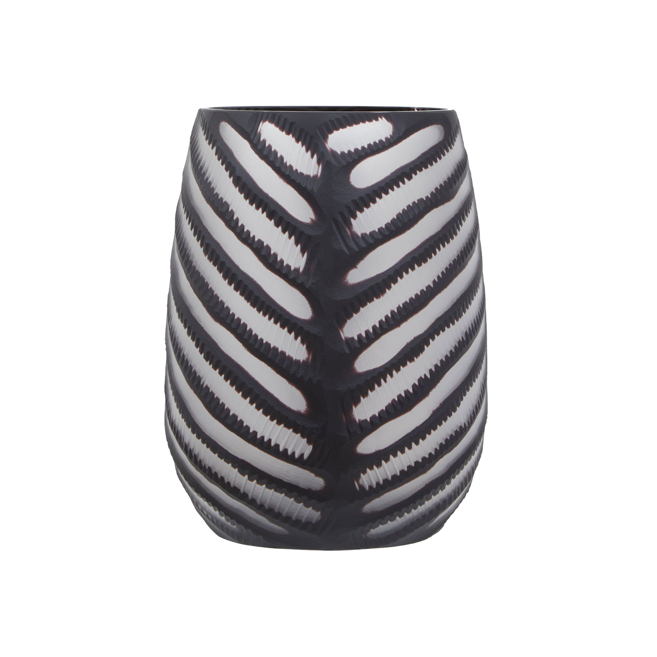 Black Chevron Cut Vase Large