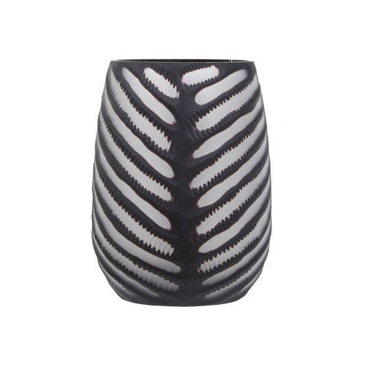 Black Chevron Cut Vase Large