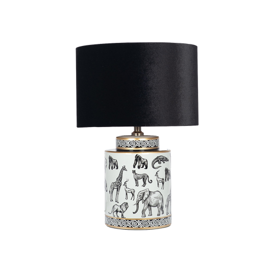 Safari Print Ceramic Lamp