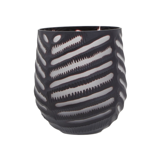 Black Chevron Cut Vase Small