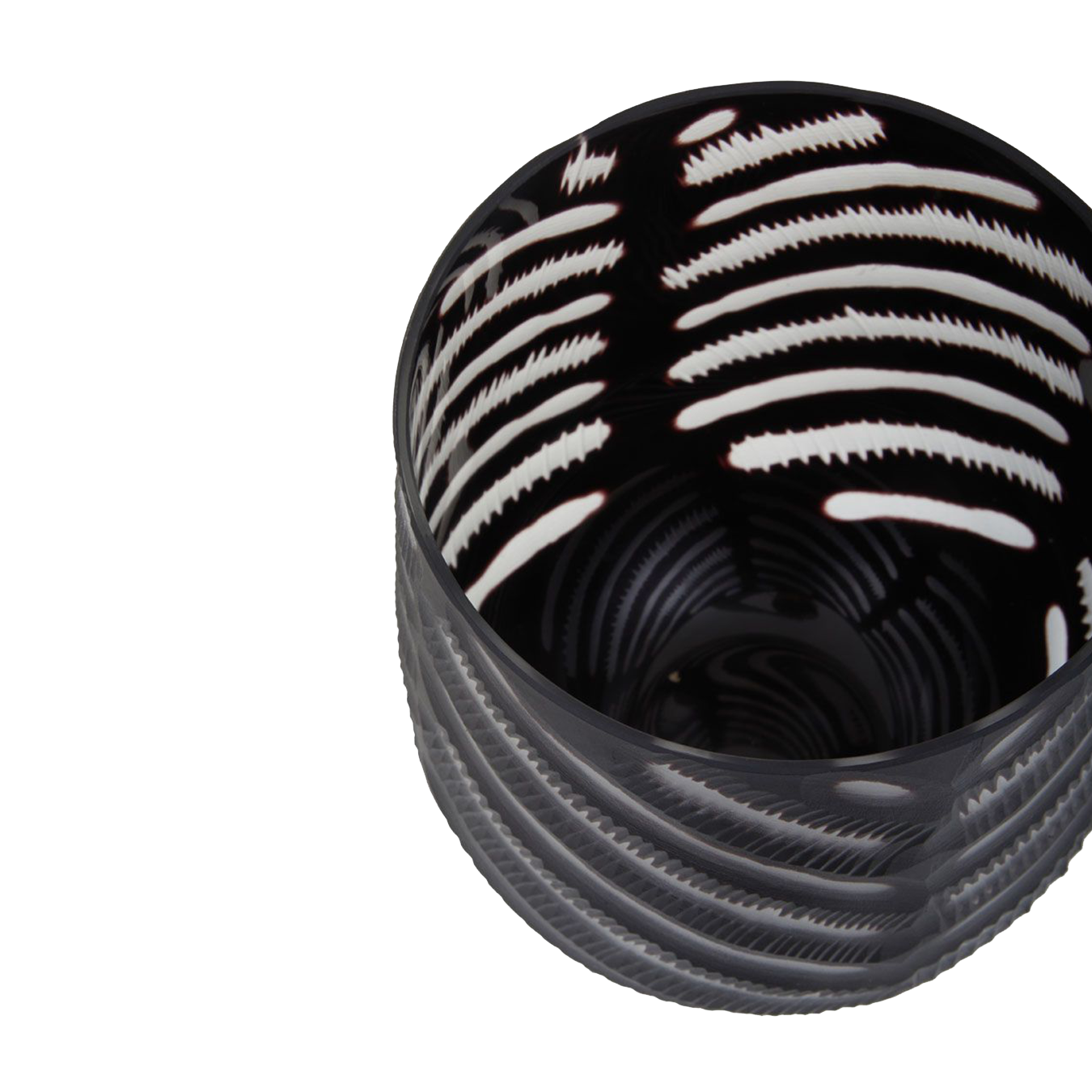 Black Chevron Cut Vase Small