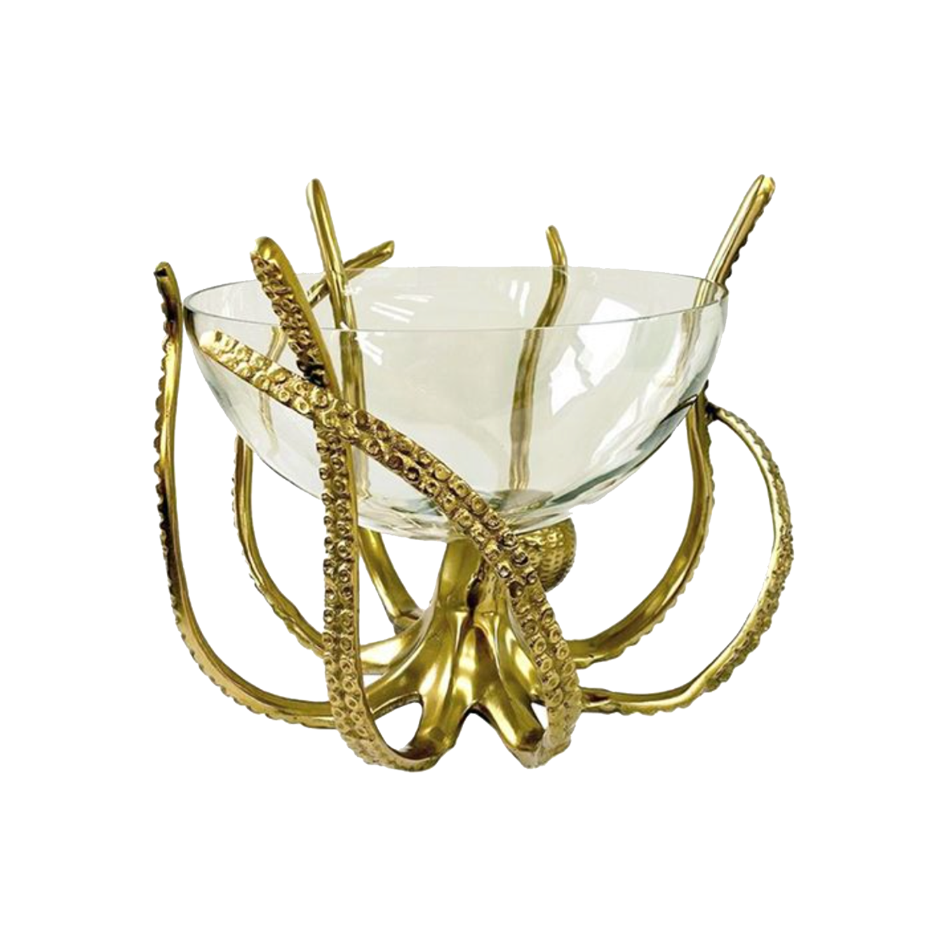 Gold Octopus Stand & Glass Bowl Stevensons Home