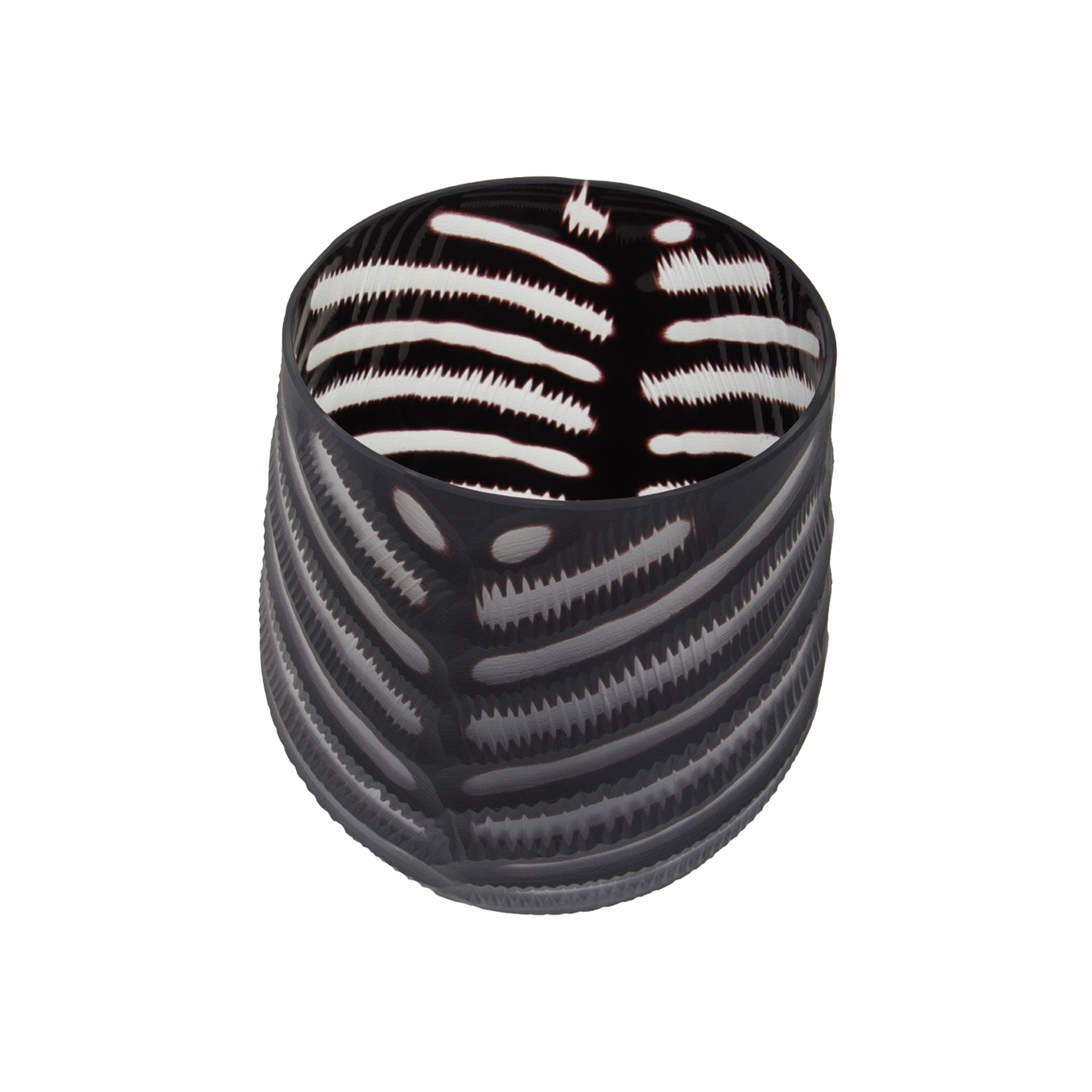 Black Chevron Cut Vase Small