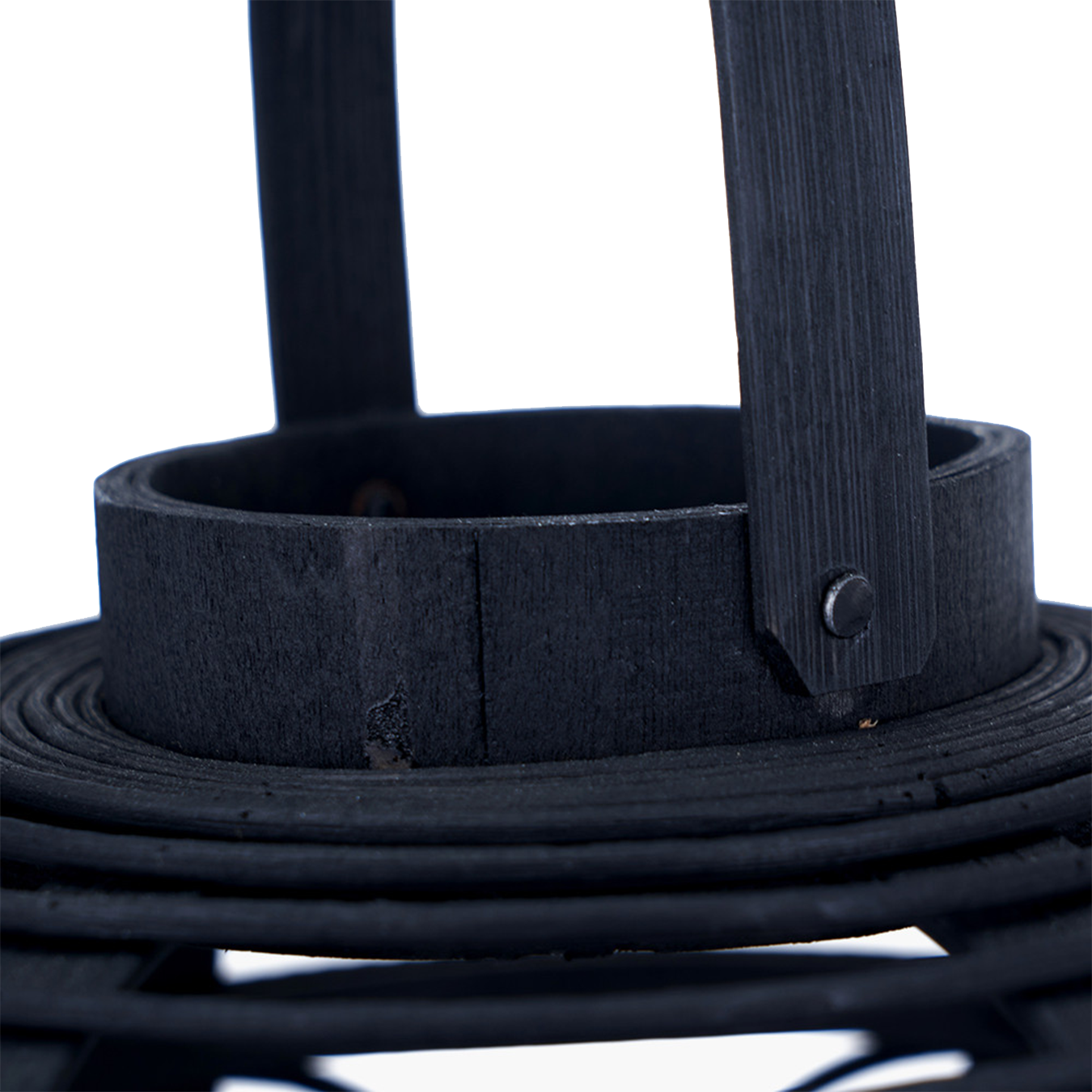 Black Bamboo and Glass Lantern