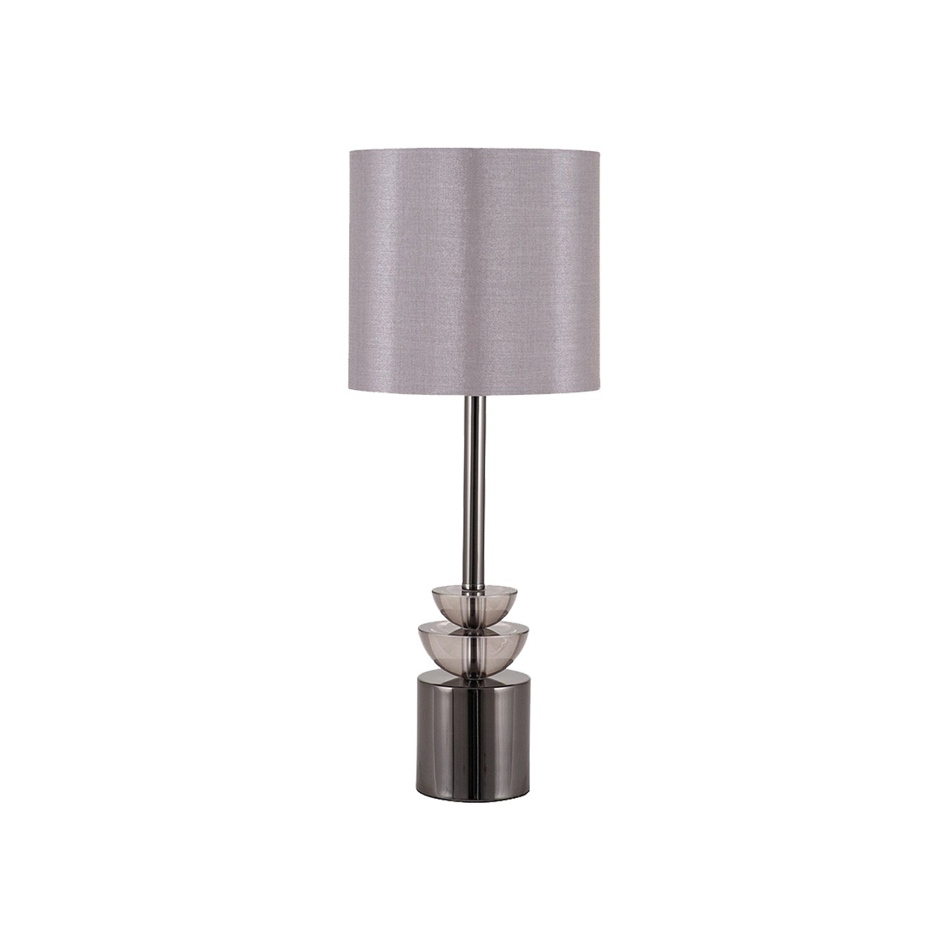 Smoked Glass and Pewter Glass Table Lamp