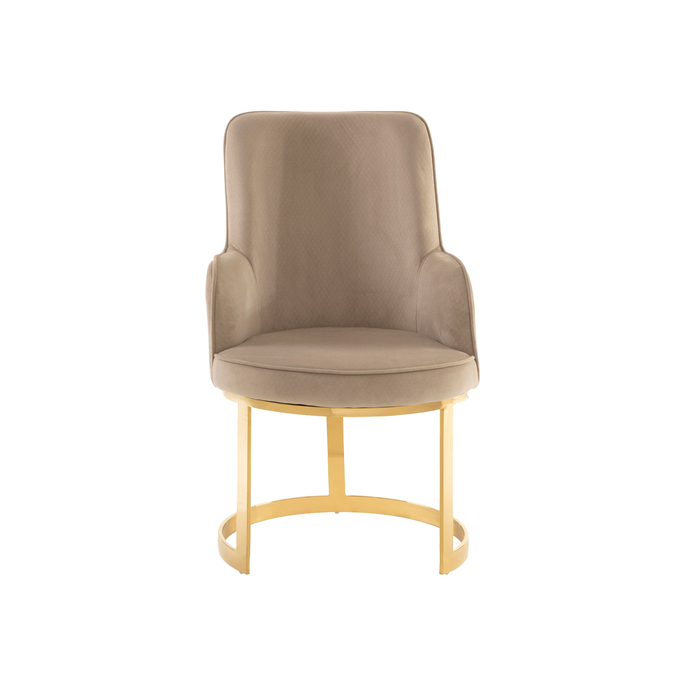 Eleanor Beige Velvet & Gold Dining Chair