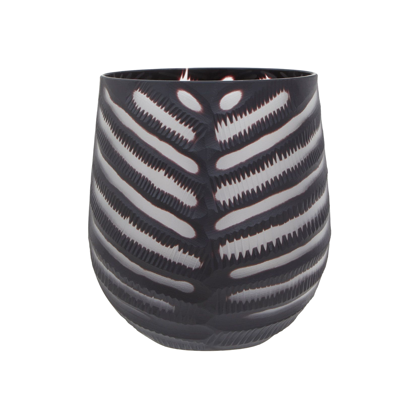 Black Chevron Cut Vase Small