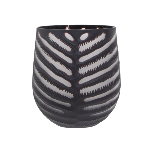 Black Chevron Cut Vase Small