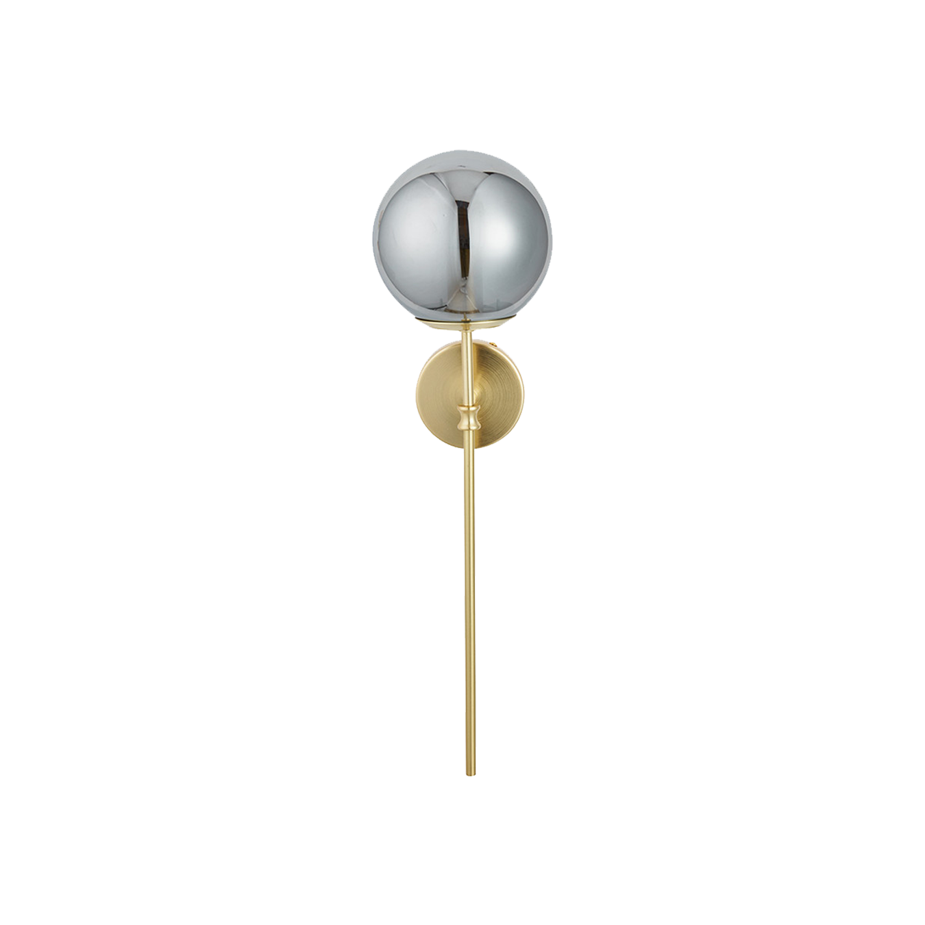 Arabella Smoked Glass Orb and Gold Metal Wall Light