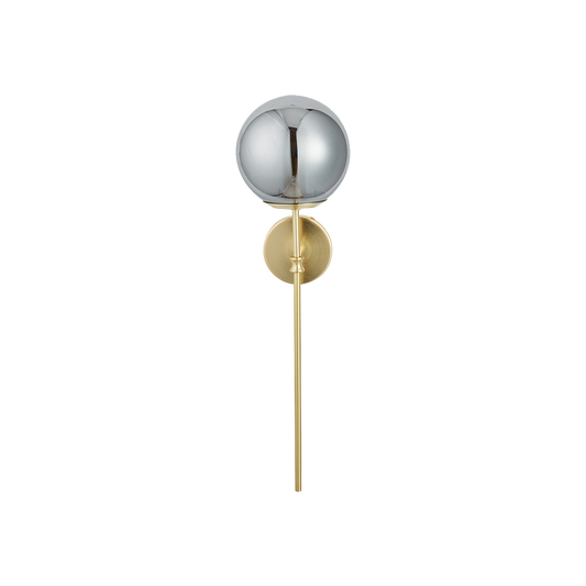 Arabella Smoked Glass Orb and Gold Metal Wall Light