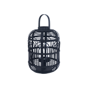 Black Bamboo and Glass Lantern