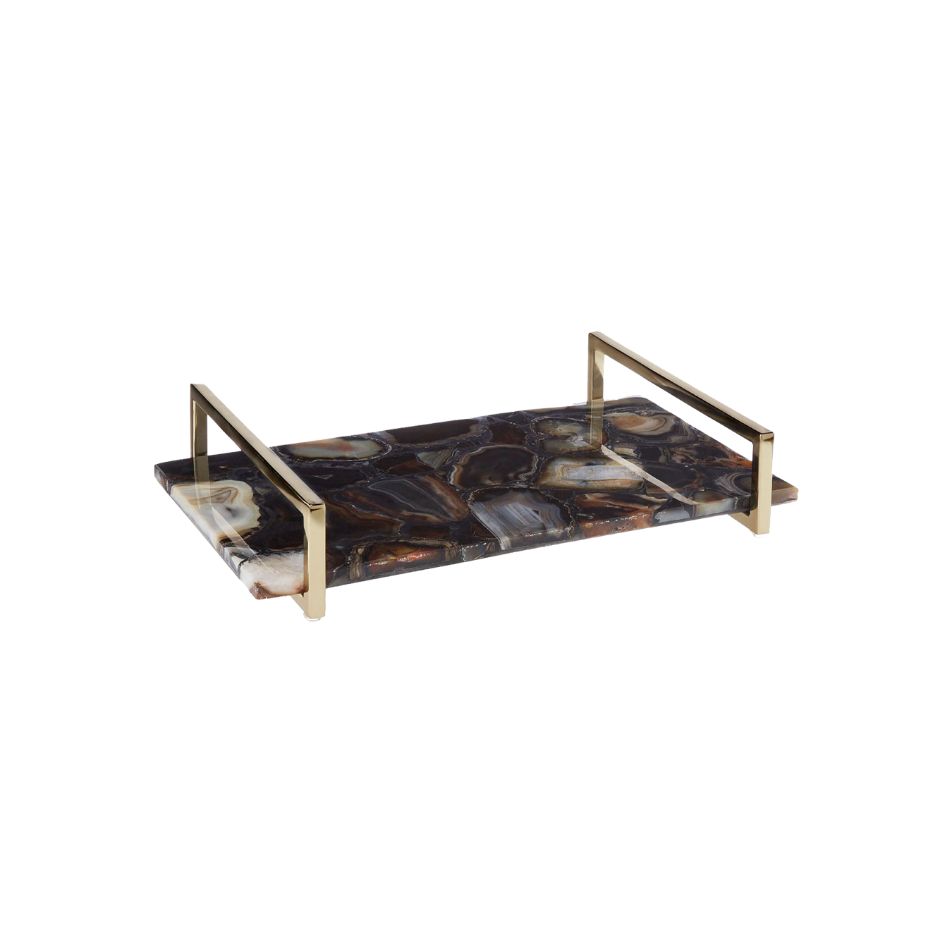 Black & Gold Agate Luxury Tray