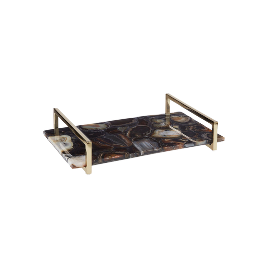 Black & Gold Agate Luxury Tray