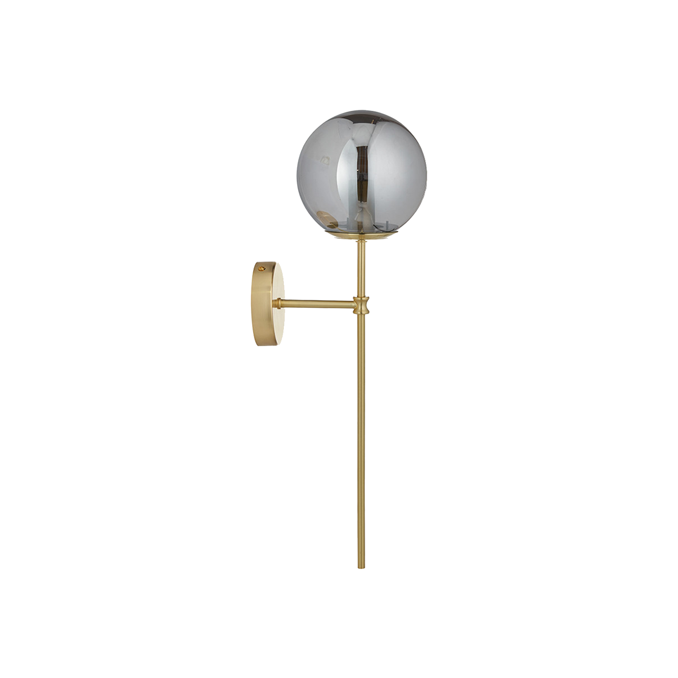 Arabella Smoked Glass Orb and Gold Metal Wall Light
