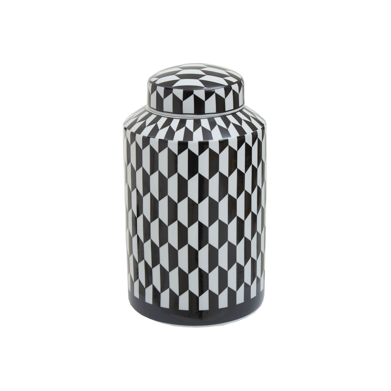 Geo Print Ceramic Jar Small