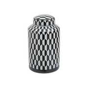 Geo Print Ceramic Jar Small