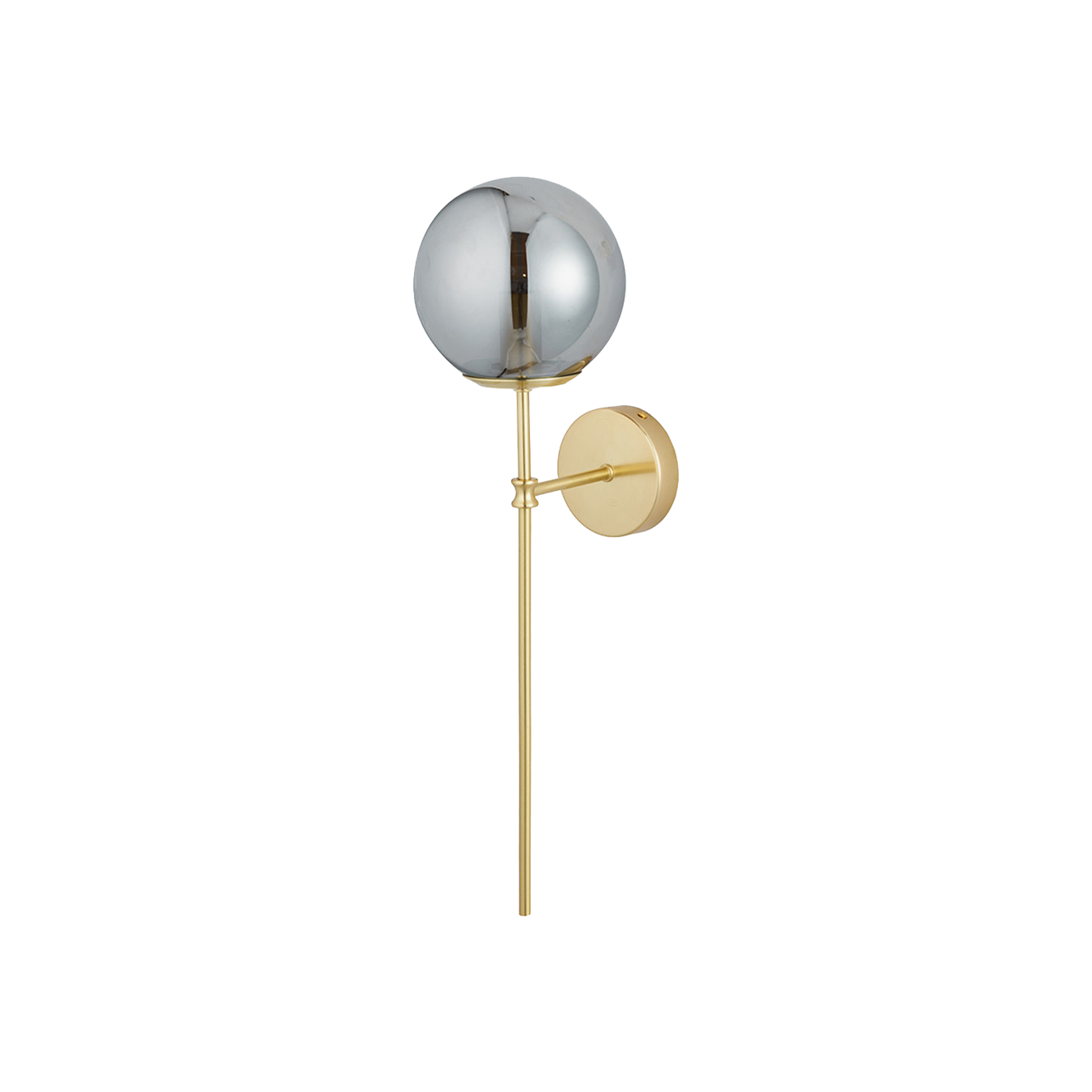 Arabella Smoked Glass Orb and Gold Metal Wall Light