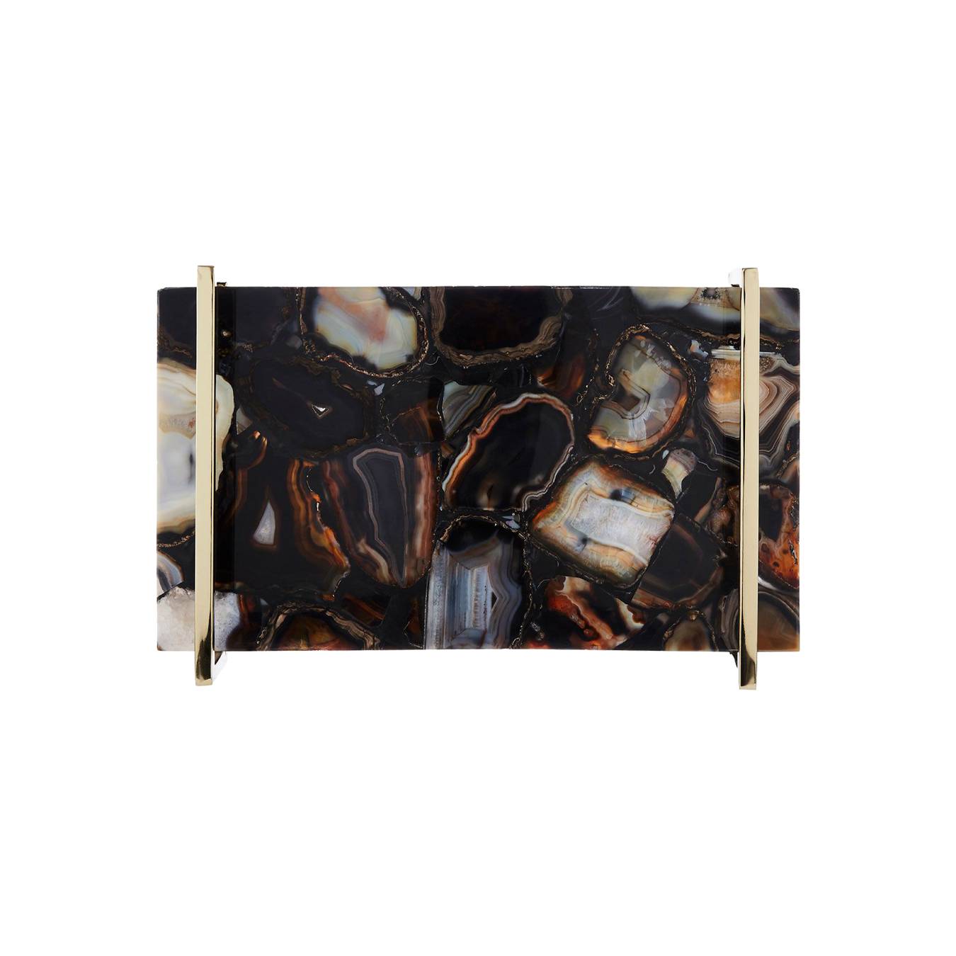 Black & Gold Agate Luxury Tray