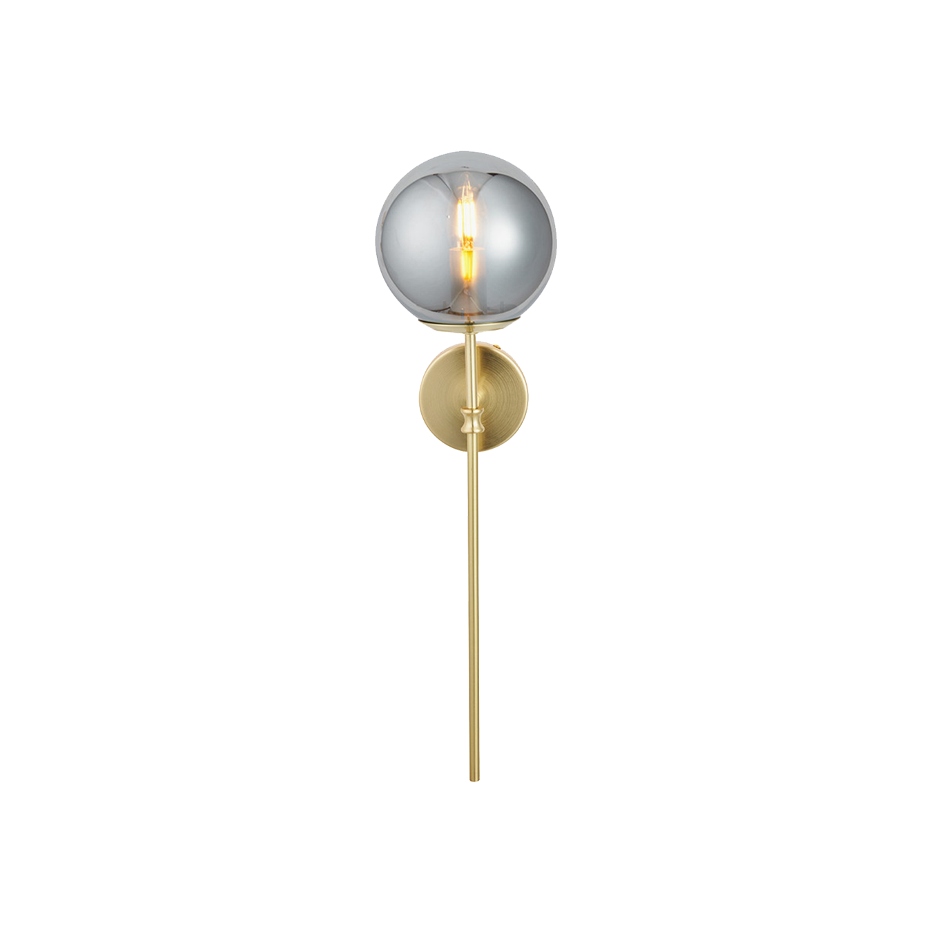 Arabella Smoked Glass Orb and Gold Metal Wall Light