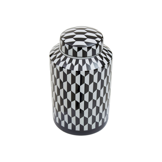 Geo Print Ceramic Jar Small