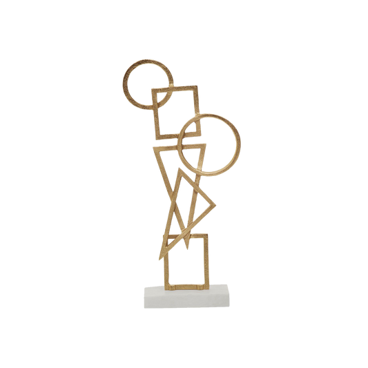Gold Metal Geometric Sculpture