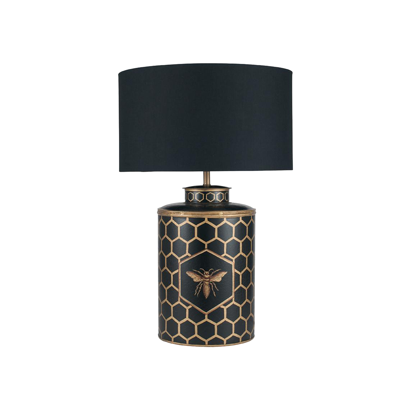 Hand Painted Black & Gold Bee Lamp