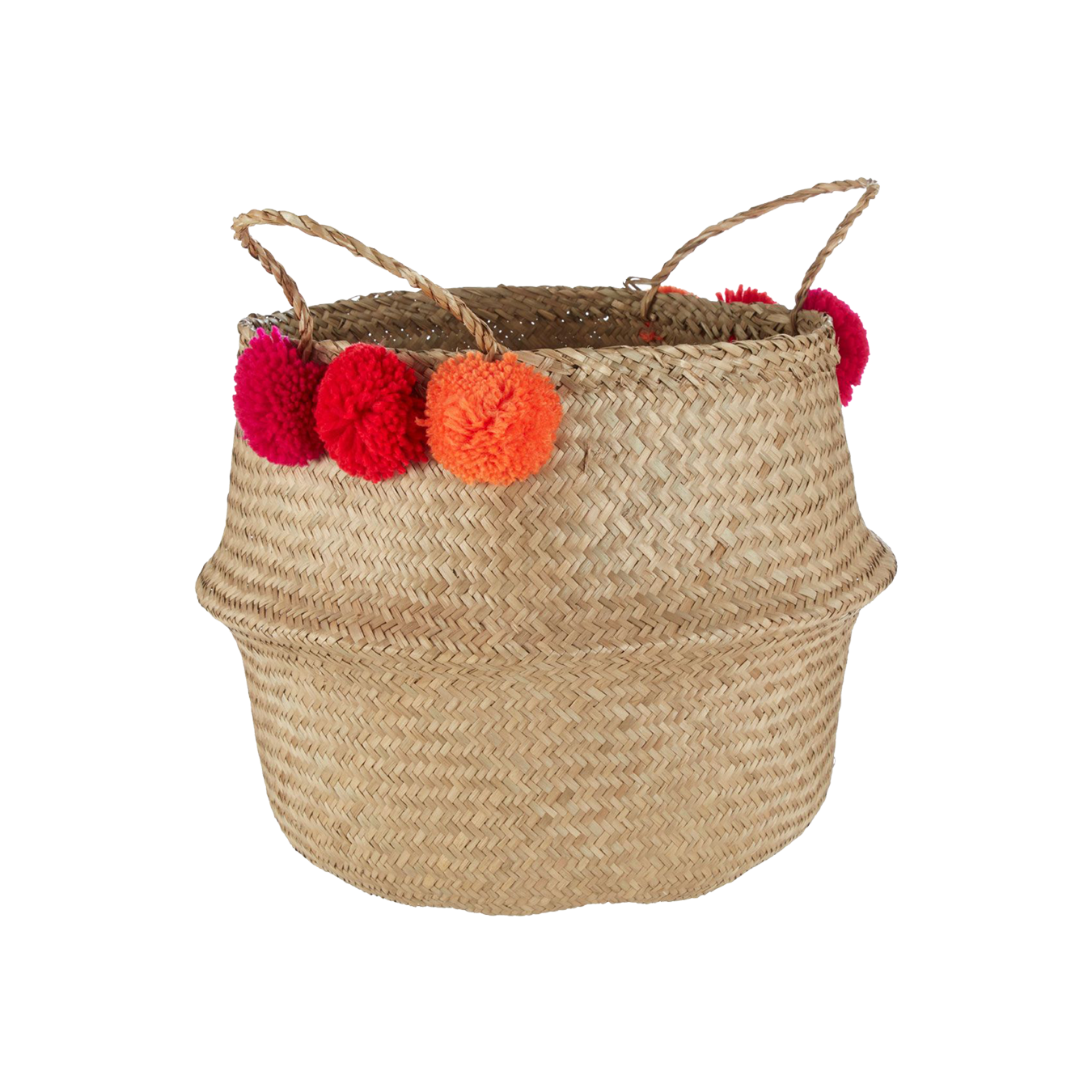 Seagrass Pom Pom Basket