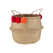 Seagrass Pom Pom Basket