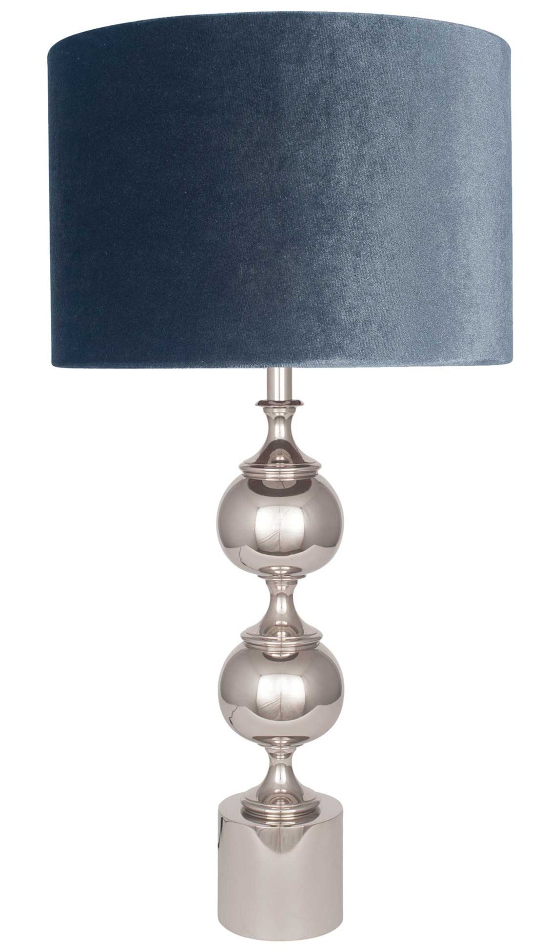 Silver Lamp & Velvet Shade