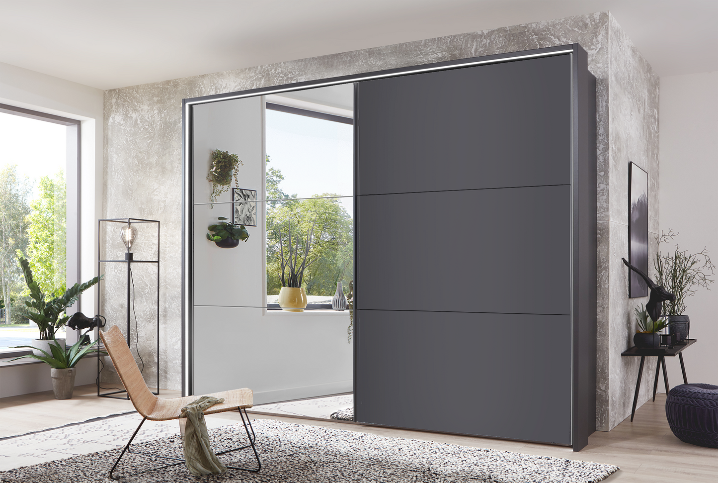 Kadiz Sliding Wardrobe Graphite 200 cm