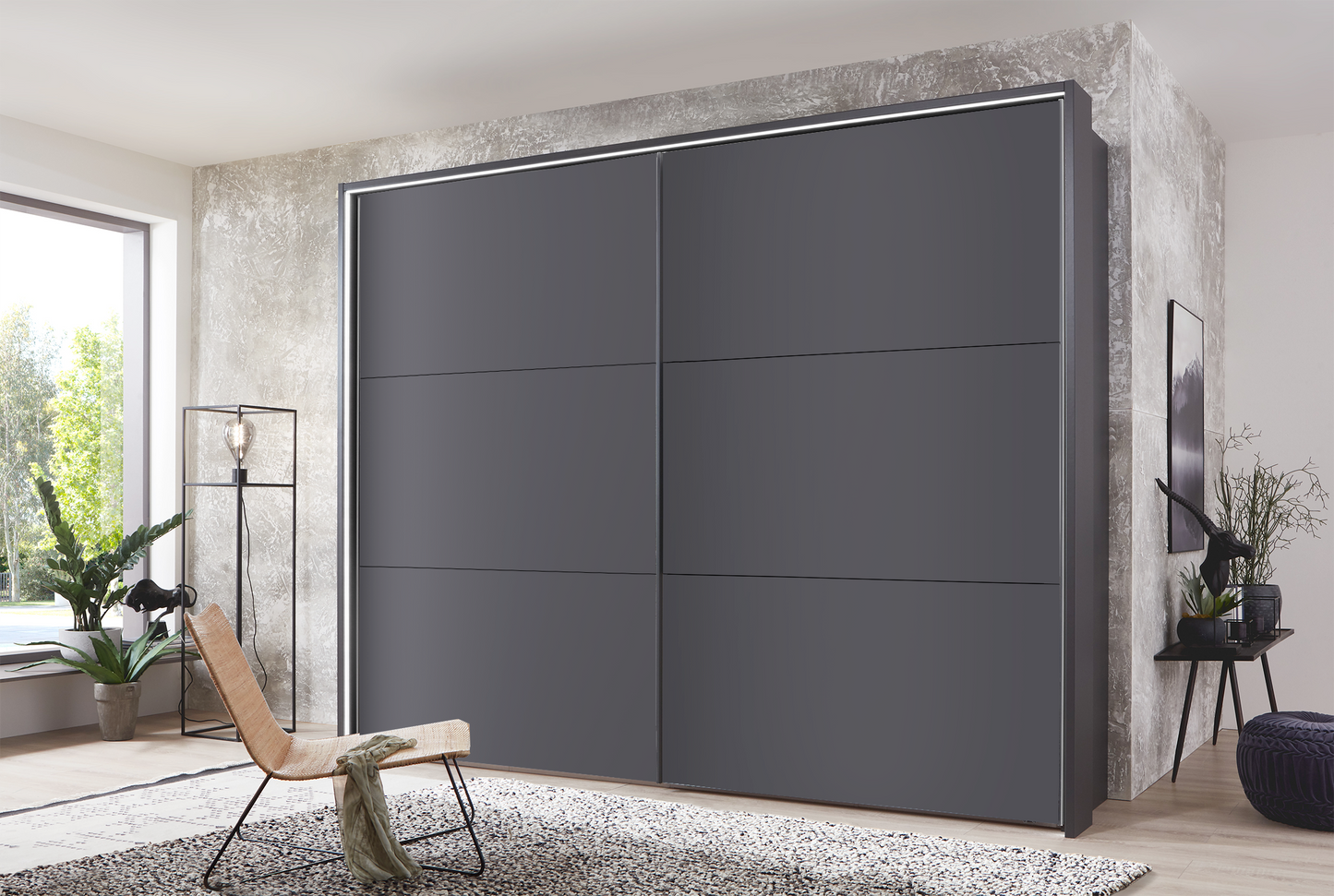 Kadiz Sliding Wardrobe Graphite 200 cm