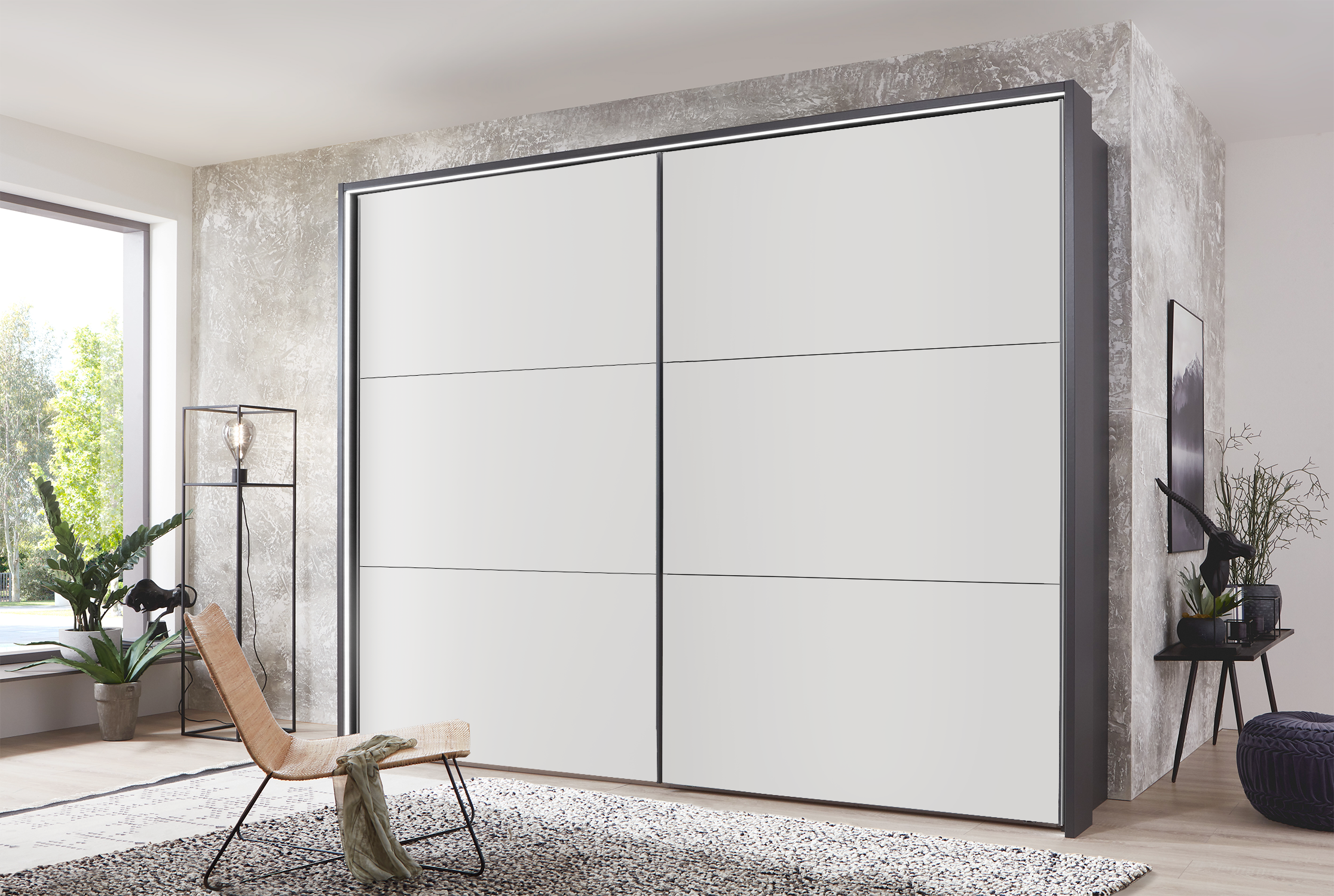 Kadiz Sliding Wardrobe White 300 cm