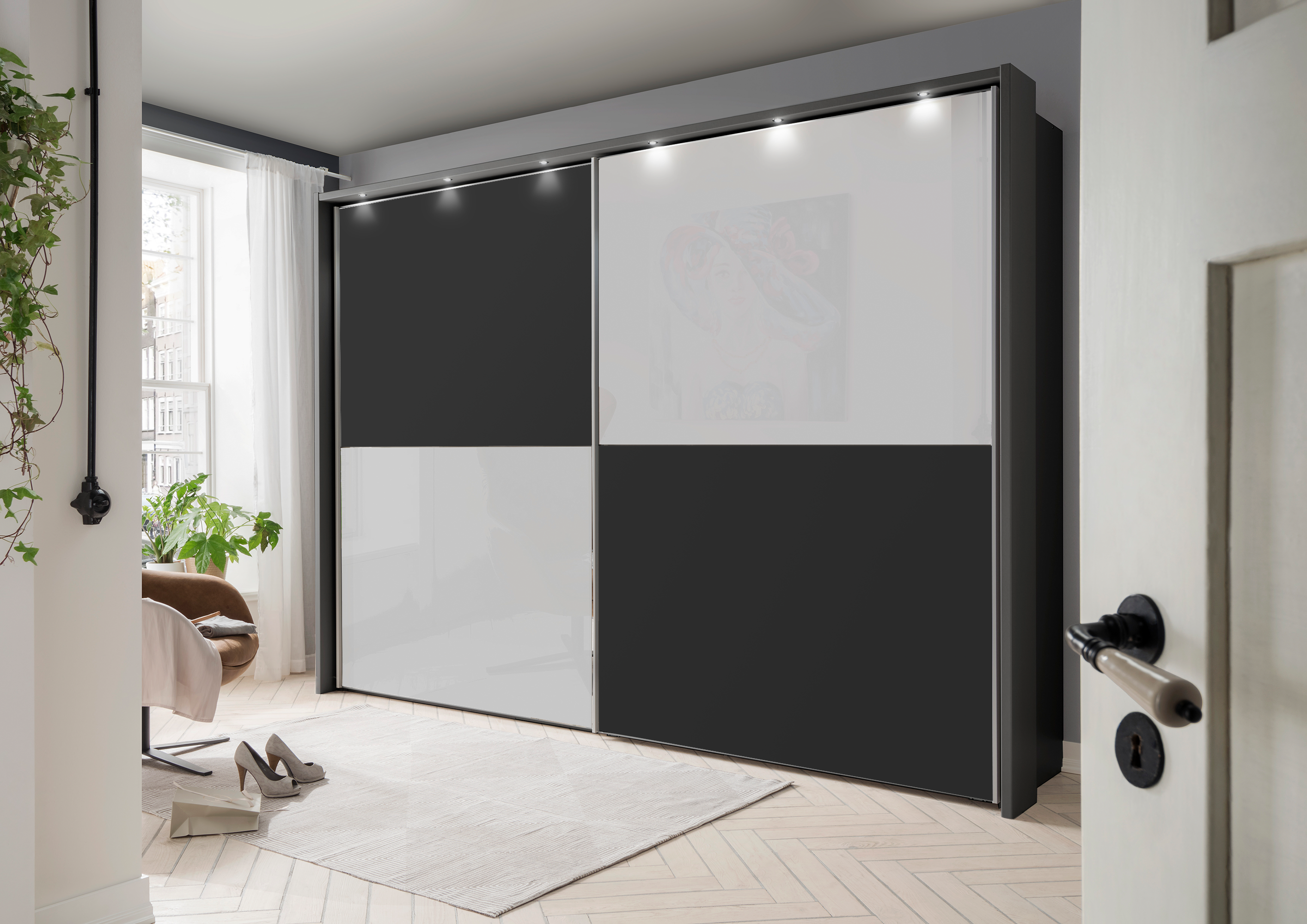 Bermuda II Sliding Wardrobe Glass White 250cm