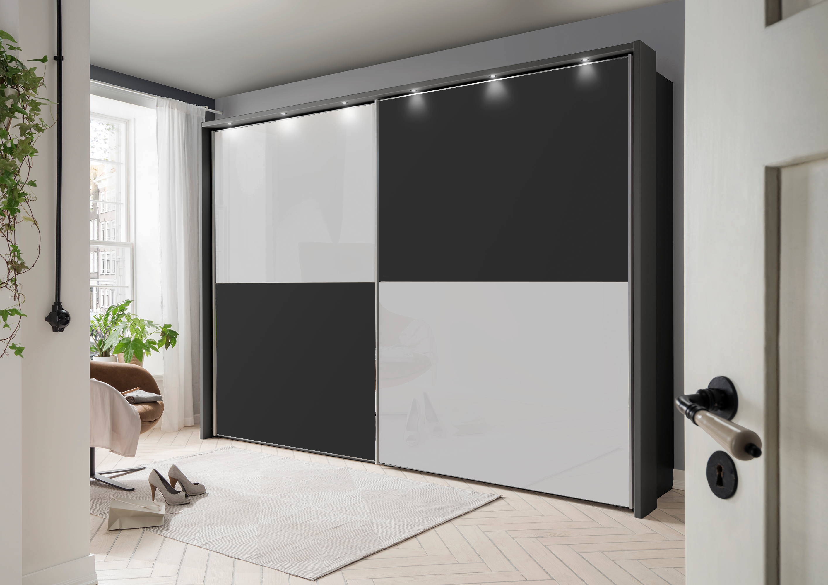 Bermuda II Sliding Wardrobe Glass White 200cm