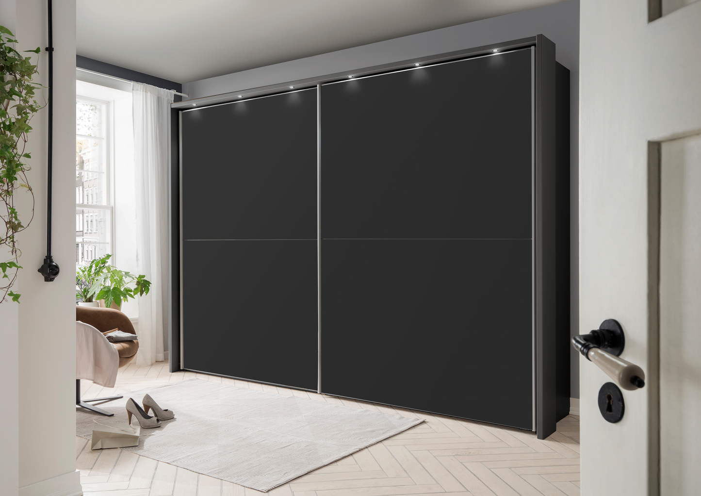 Bermuda Sliding Wardrobe Matte Graphite 150cm