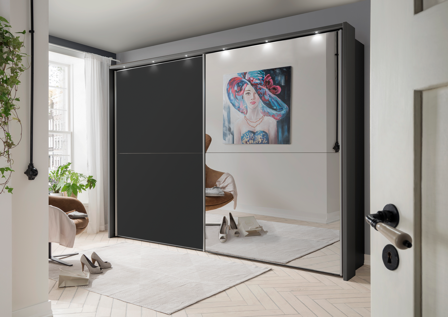 Bermuda Sliding Wardrobe Matte Graphite 150cm