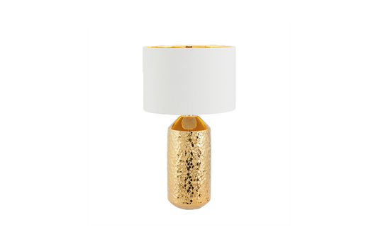 Vegabond Gold Ceramic Lamp & White Shade