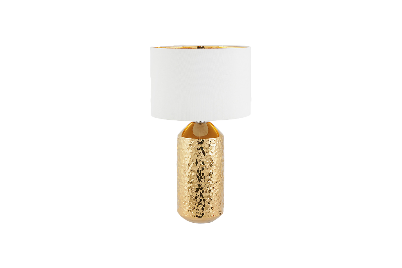 Vegabond Gold Ceramic Lamp & White Shade