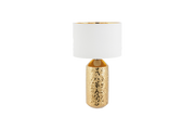 Vegabond Gold Ceramic Lamp & White Shade
