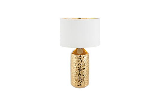 Vegabond Gold Ceramic Lamp & White Shade