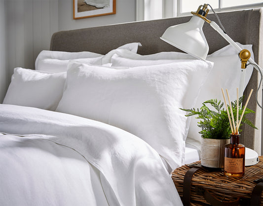 100% Linen Oxford Pillowcase White