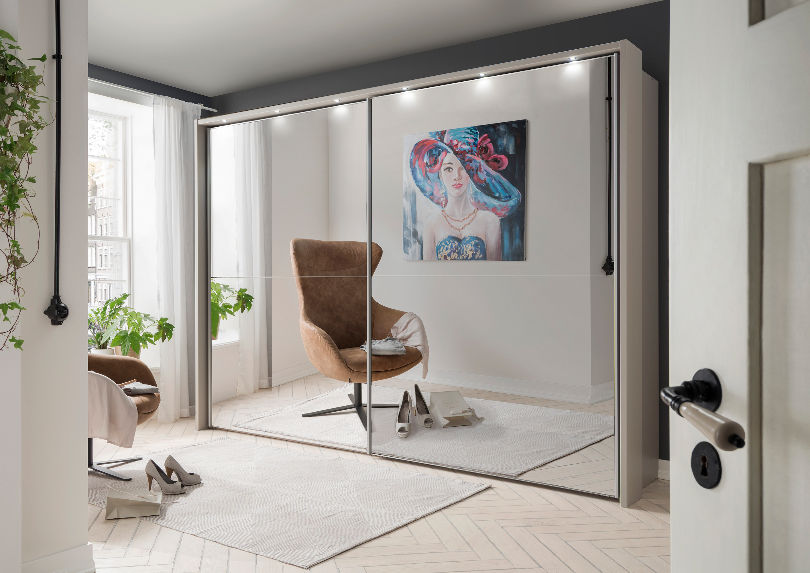 Bermuda Sliding Wardrobe Glass Graphite 300cm