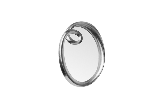 Oval Swirl Silver Mirror